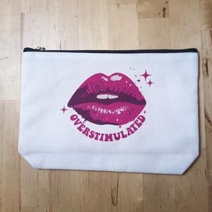 ✨ White and Pink Lip Print Clutch